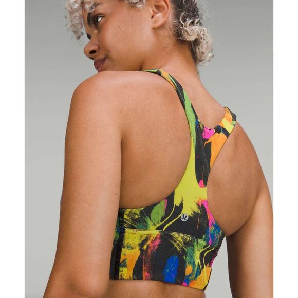 LULULEMON Wunder Train Longline Bra Medium Support C/D Cup Undertone Black Sz 8 - Picture 2 of 6